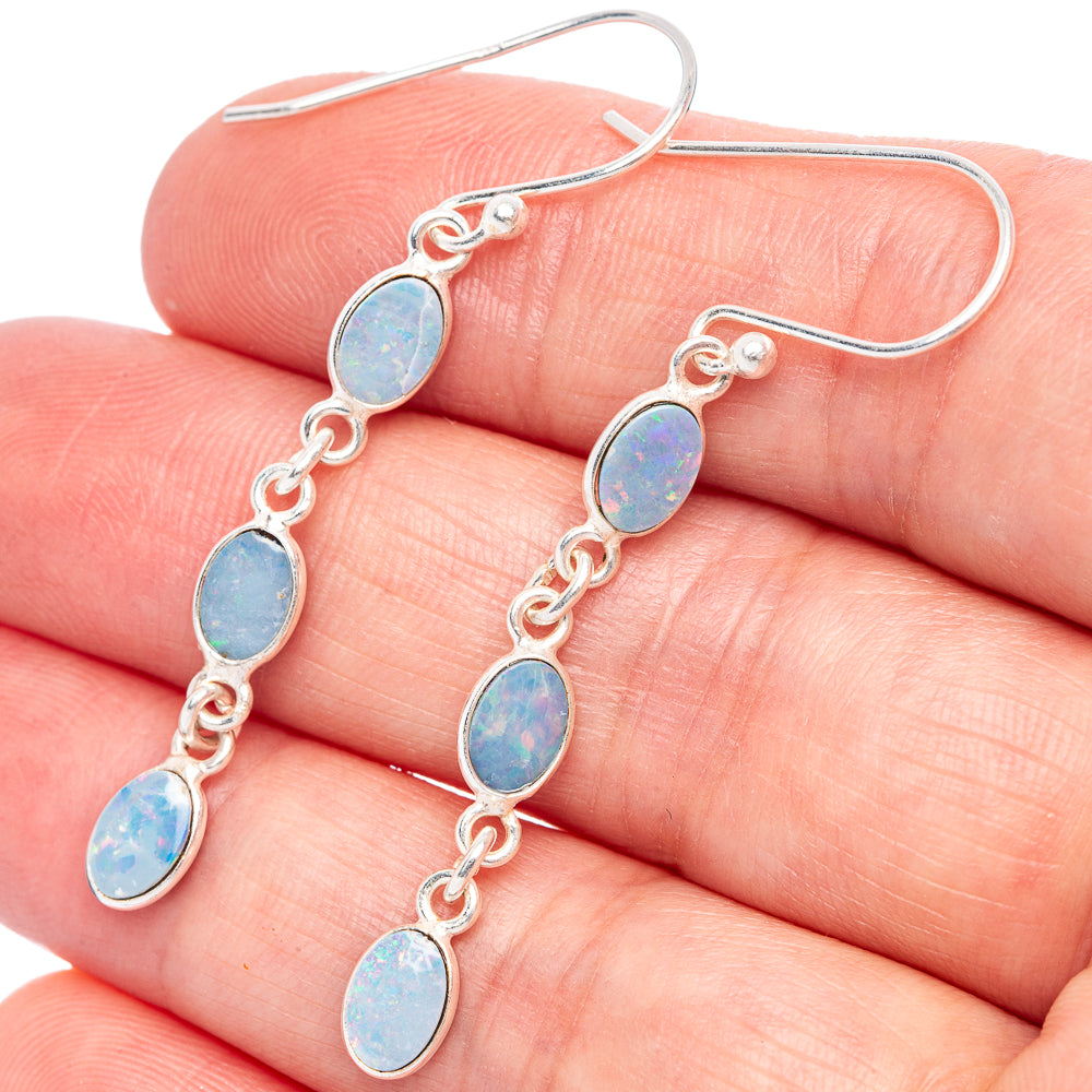 Rare Triplet Opal Earrings 1 7/8" (925 Sterling Silver) E433311