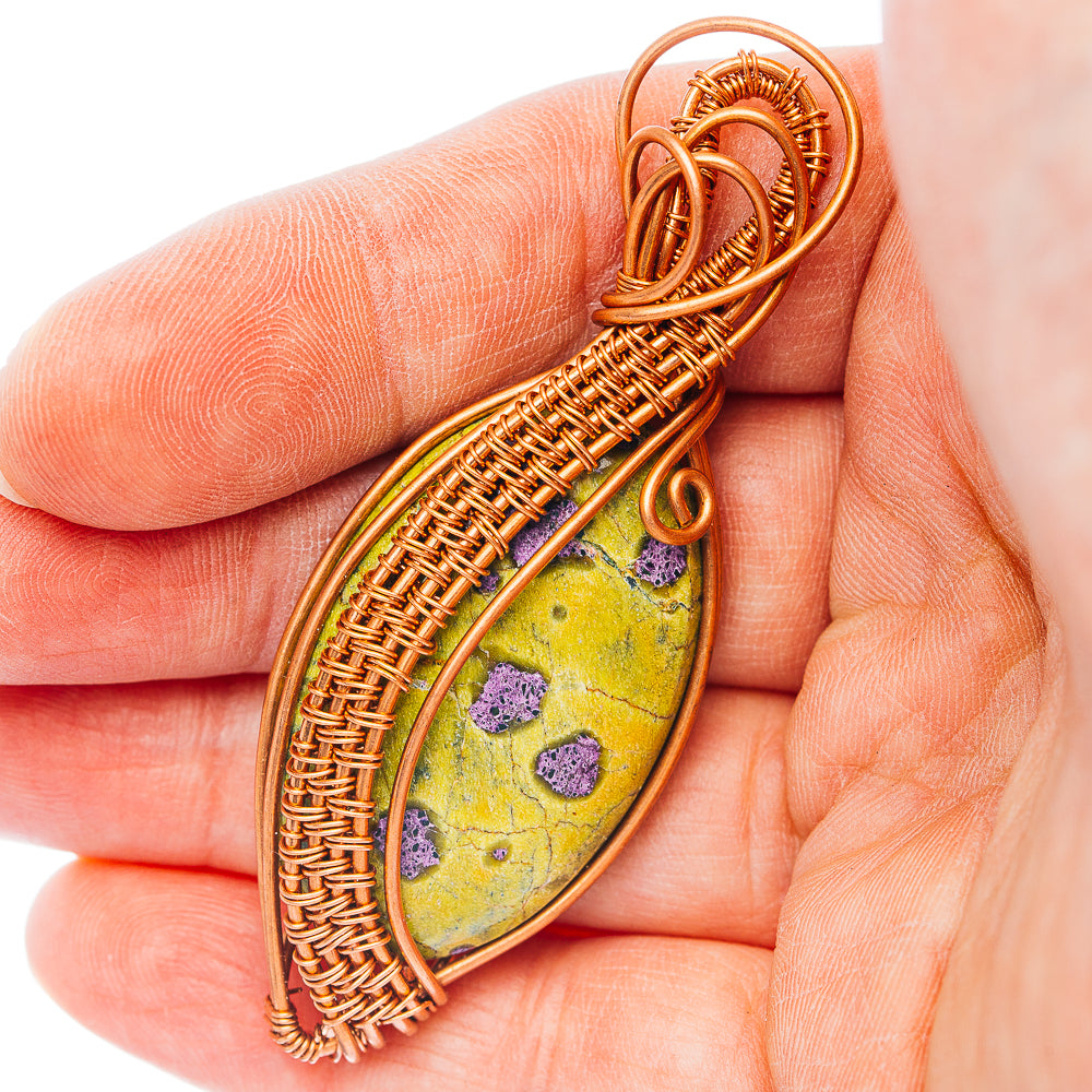 Atlantisite Wire Wrap Pendant 2 5/8" (Copper)