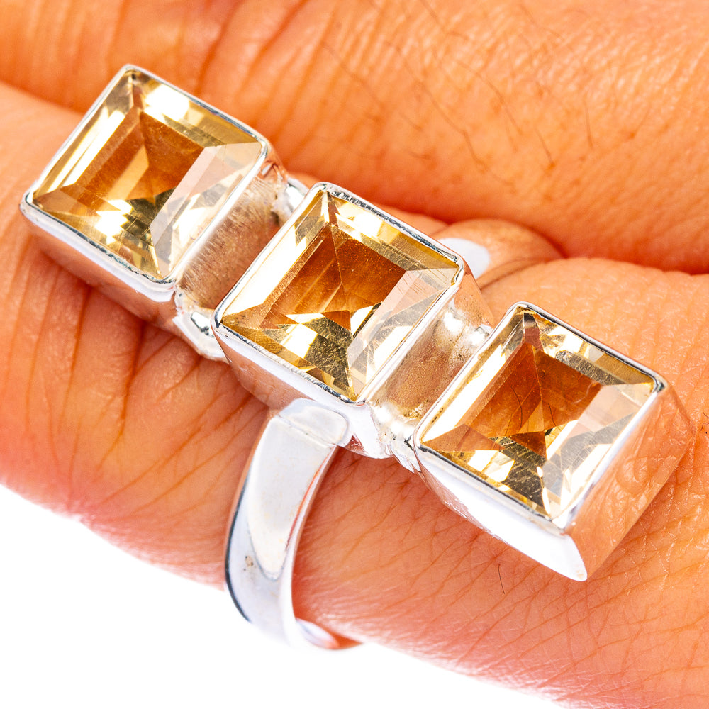 Large Faceted Citrine Ring Size 10 (925 Sterling Silver) R144498