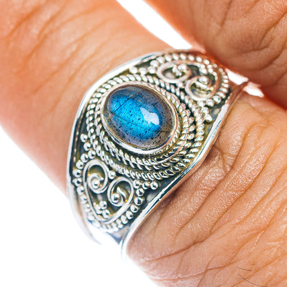 Labradorite Cocktail Ring Size 8 (.925 Sterling Silver)