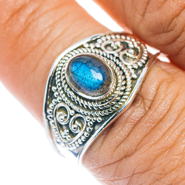 Labradorite Cocktail Ring Size 8 (.925 Sterling Silver)