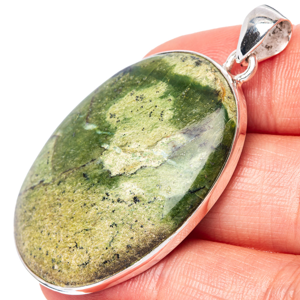 Green Swiss Opal Pendant 2" (925 Sterling Silver) P42847