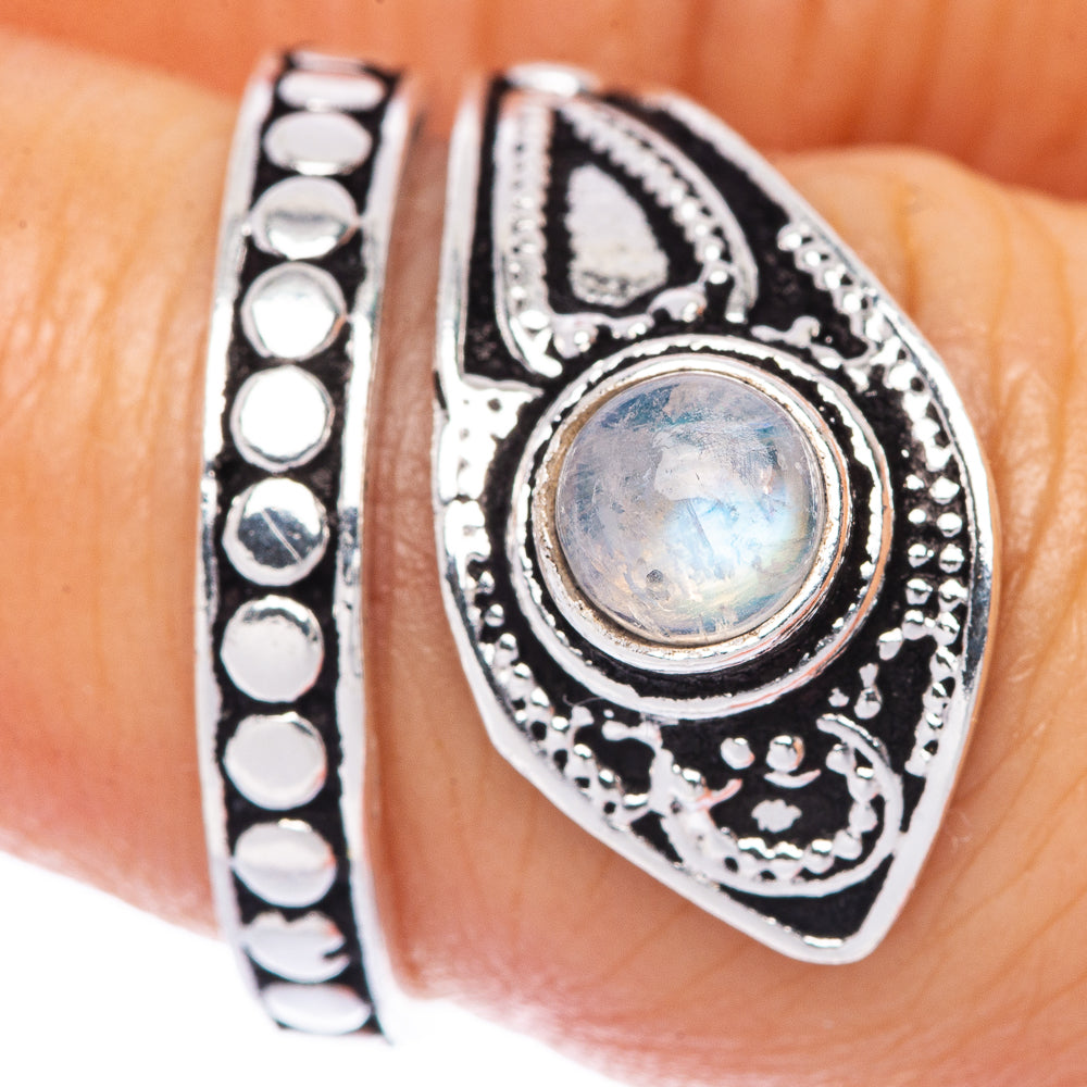 Rainbow Moonstone Dainty Ring Size 8 (925 Sterling Silver) R145893
