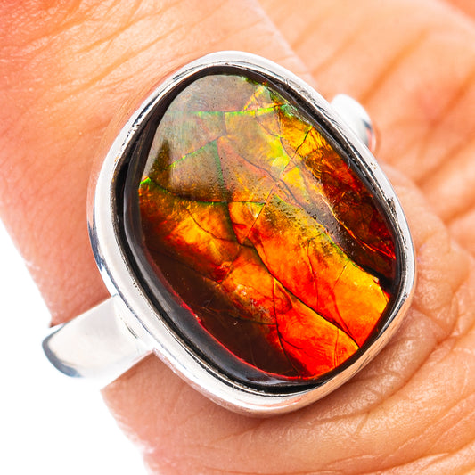 Premium Ammolite Ring Size 6 (.925 Sterling Silver)