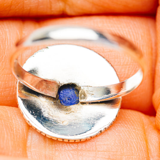 Southwestern Style Lapis Lazuli Ring Size 8.5 (.925 Sterling Silver)