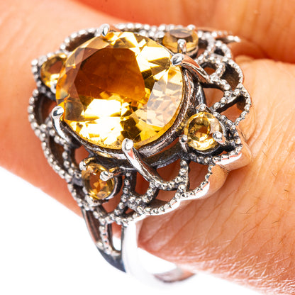 Faceted Citrine Ring Size 9.75 (925 Sterling Silver) R3224