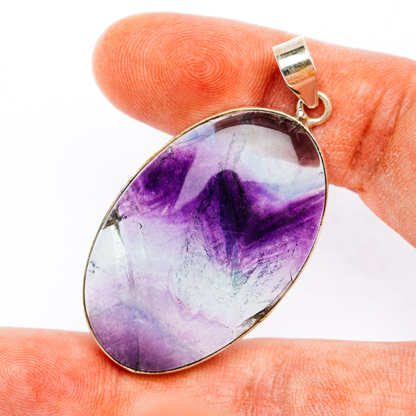 Premium Fluorite Pendant 2 1/8" (.925 Sterling Silver)