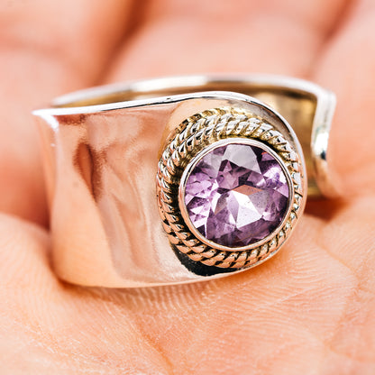Amethyst Ring Size 6 Adjustable (.925 Sterling Silver)