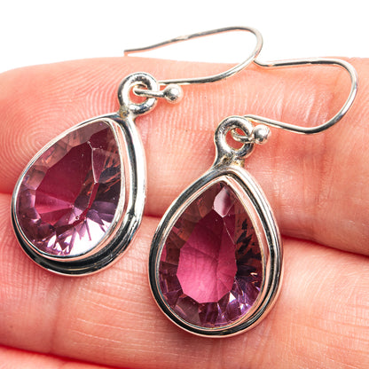 Color Change Alexandrite (Lab.) Earrings 1 3/8" (925 Sterling Silver) E432782