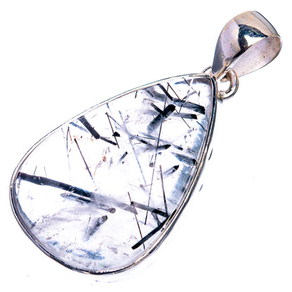 Tourmalinated Quartz 925 Sterling Silver Pendant 1 3/4"