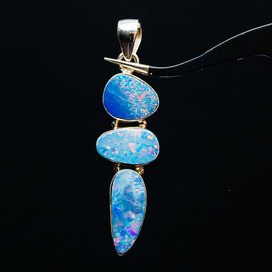 Premium Australian Fire Opal Doublet Pendant 2 1/4" (.925 Sterling Silver)