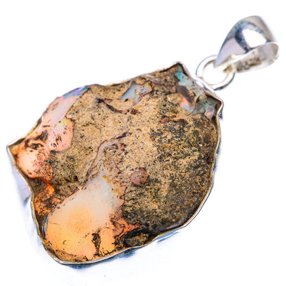 Raw Ethiopian Opal Pendant 1 5/8" (925 Sterling Silver) PD38458
