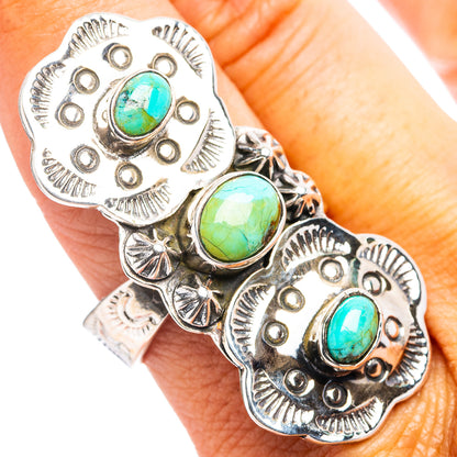 Exclusive Sonoran Gold Turquoise Ring Size 8 Adjustable (.925 Sterling Silver)