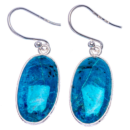 Shattuckite Earrings 1 3/8" (925 Sterling Silver) E1739