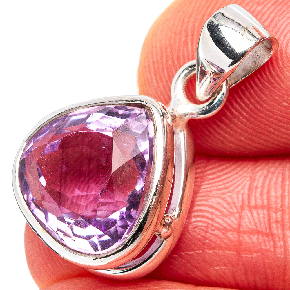Faceted Amethyst Dainty Pendant 7/8" (.925 Sterling Silver)