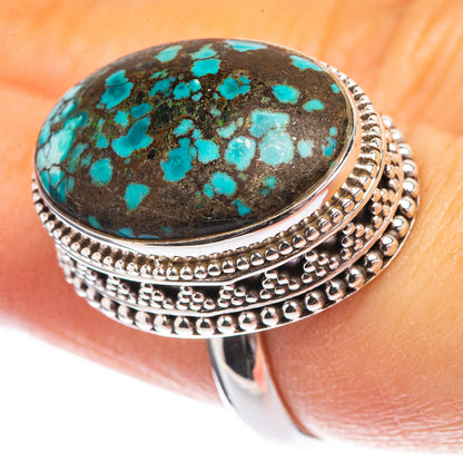 Tibetan Turquoise Ring Size 7.25 (925 Sterling Silver) R142679
