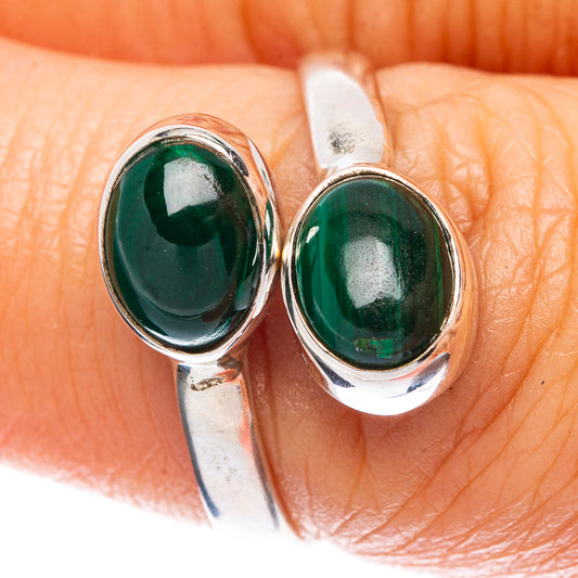 Malachite Dainty Ring Size 7 Adjustable (925 Sterling Silver) R5126