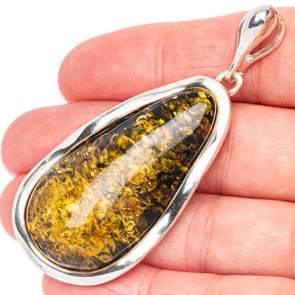 Ana Silver Co Baltic Amber Pendant 2 1/2" (925 Sterlnig Silver)