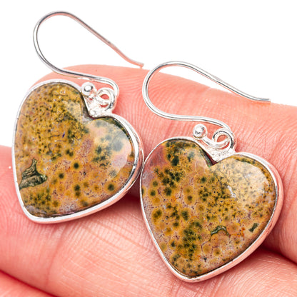 Ocean Jasper 925 Sterling Silver Earrings 1 1/4" (925 Sterling Silver) E1444