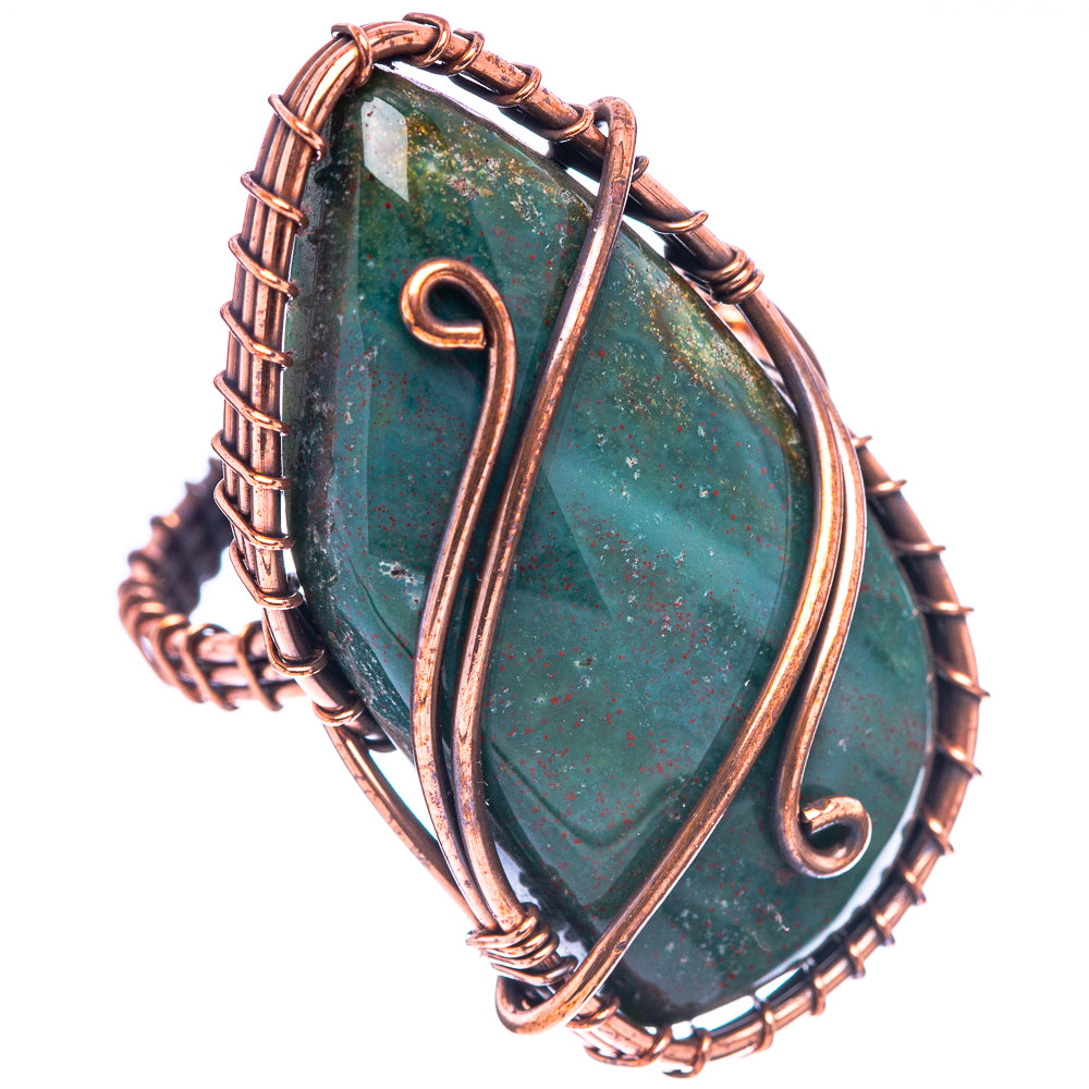 Bloodstone Ring Size 8.25 (Oxidized Copper)