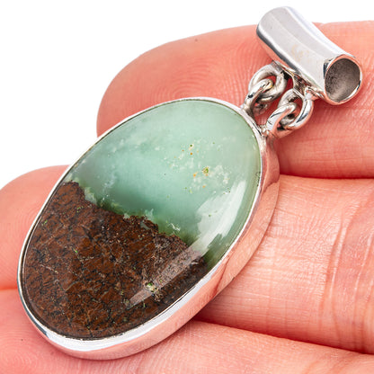 Chrysoprase Pendant 1 5/8" (925 Sterling Silver) P41436