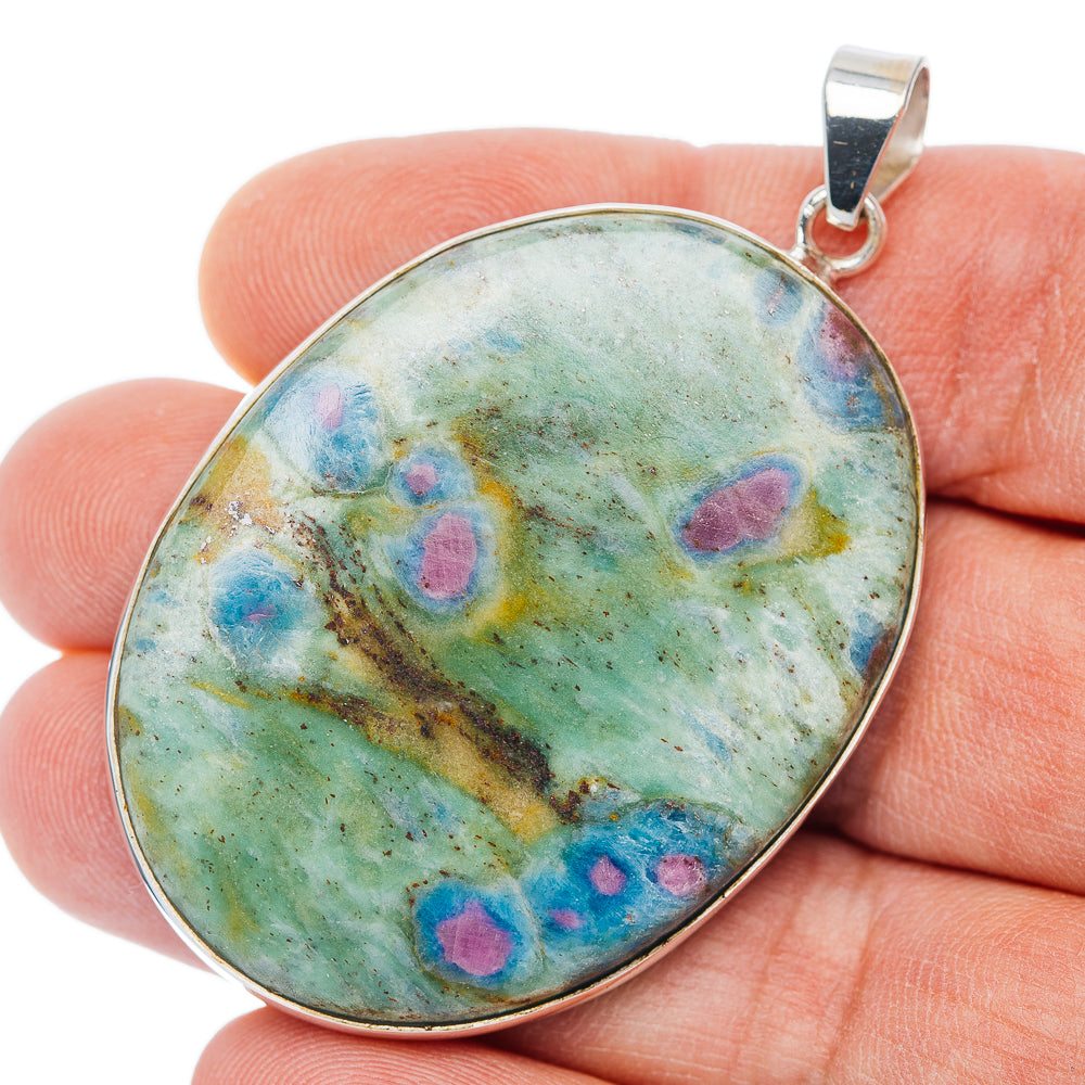 Premium Ruby Fuchsite Pendant 2 1/4" (.925 Sterling Silver)