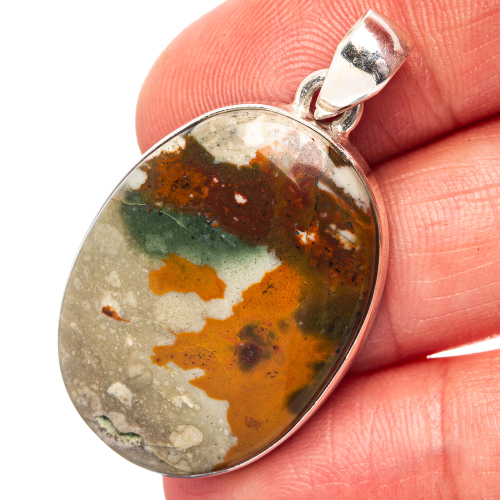 Rocky Butte Jasper Pendant 1 5/8" (.925 Sterling Silver)