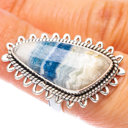 Blue Scheelite Ring Size 6.25 (925 Sterling Silver) R2023