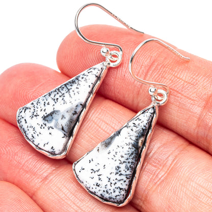 Dendritic Opal 925 Sterling Silver Earrings 1 1/2" (925 Sterling Silver) E1968