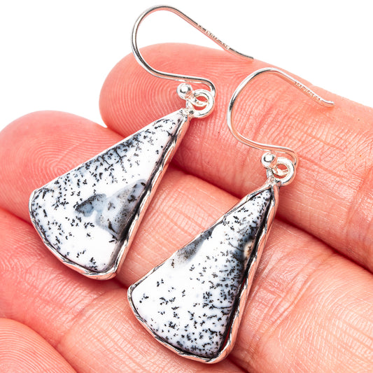 Dendritic Opal 925 Sterling Silver Earrings 1 1/2" (925 Sterling Silver) E1968