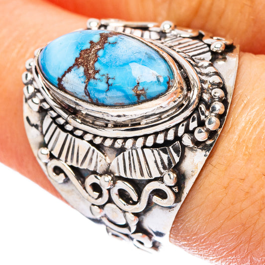 Rare Golden Hills Turquoise Ring Size 8 (925 Sterling Silver) R4600