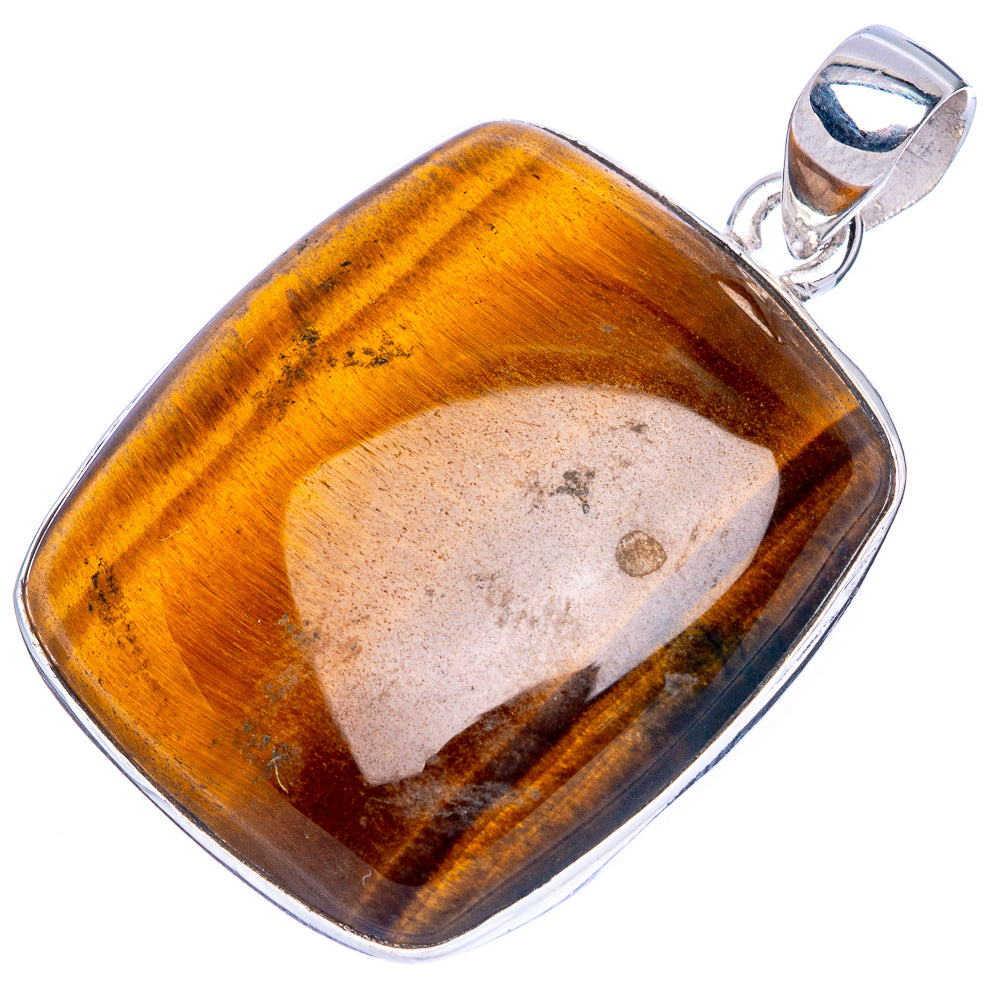 Tiger Eye Pendant 1 1/2" (925 Sterling Silver) P42073