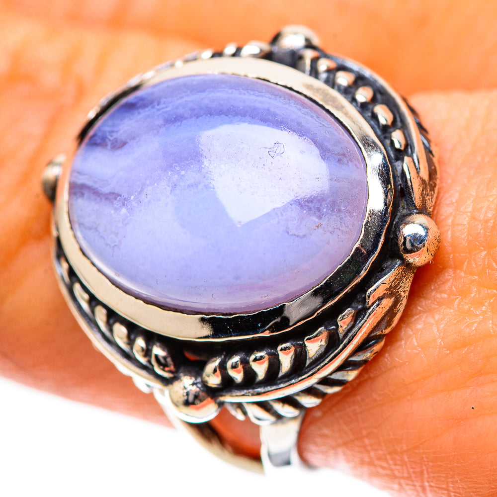 Blue Lace Agate 925 Sterling Silver Ring Size 8.5 (925 Sterling Silver) RING139405
