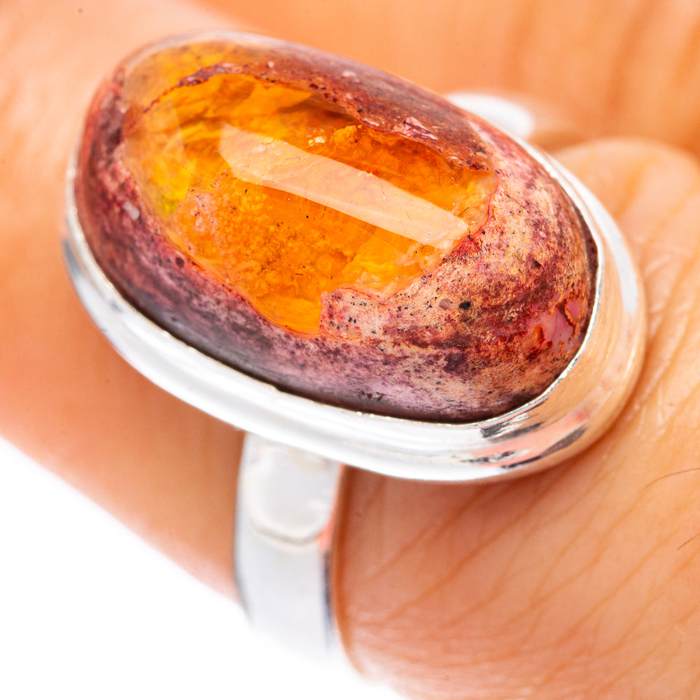 Rare Mexican Fire Opal Ring Size 7 (925 Sterling Silver) R2156