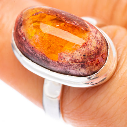 Rare Mexican Fire Opal Ring Size 7 (925 Sterling Silver) R2156
