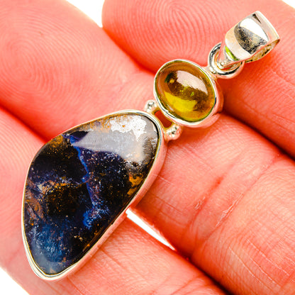Boulder Opal, Peridot 925 Sterling Silver Pendant 1 7/8" (925 Sterling Silver) PD38432