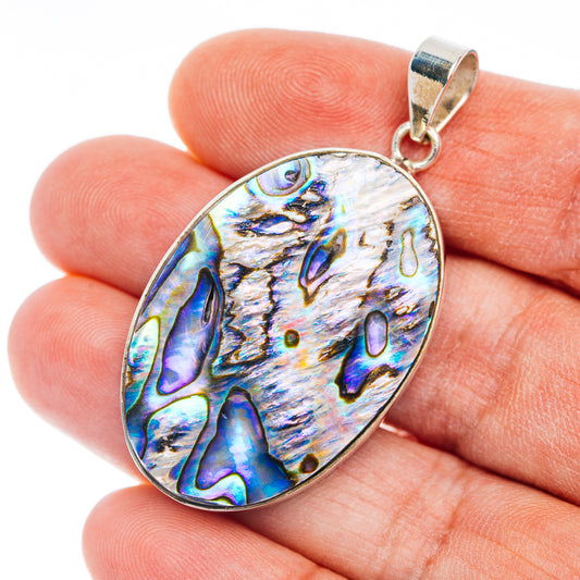Premium Abalone Shell Pendant 1 7/8" (.925 Sterling Silver)