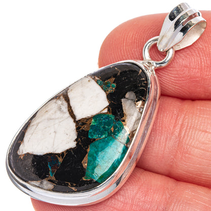 Howlite Chrysocolla Pendant 1 5/8" (925 Sterling Silver) P40727