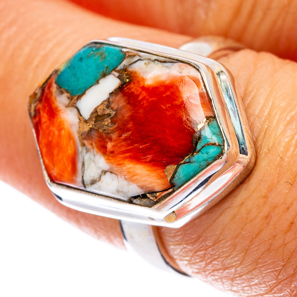 Spiny Oyster Turquoise Ring Size 7 (925 Sterling Silver) R146574