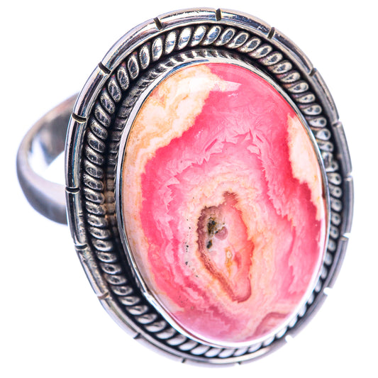 Large Rhodochrosite 925 Sterling Silver Ring Size 10