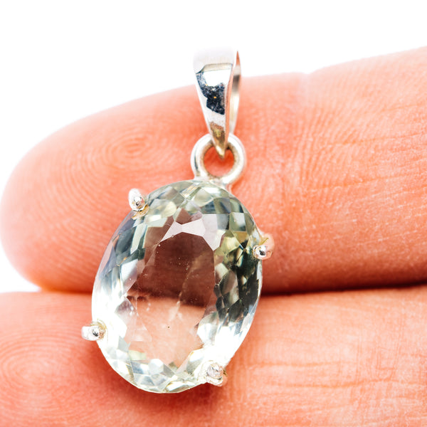 Faceted Prasiolite Pendant 1 1/8" (.925 Sterling Silver)