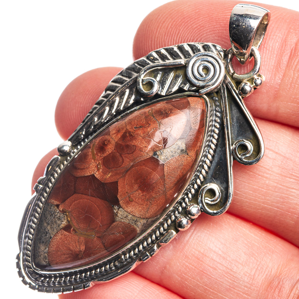 Poppy Jasper Pendant 2 1/8" (925 Sterling Silver) P39115