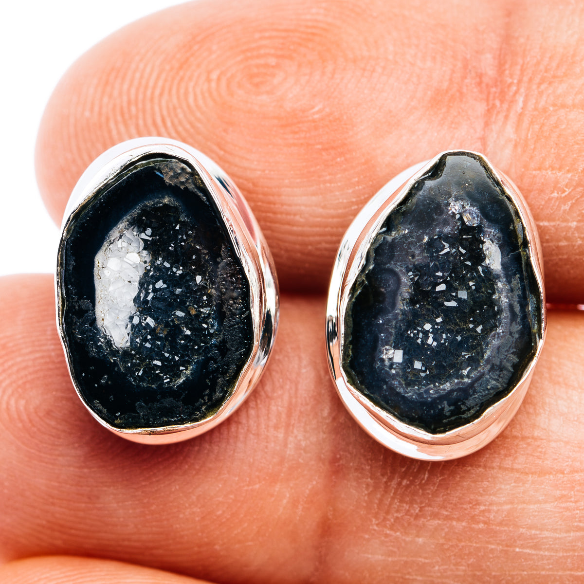 Tabasco Geode Earrings 5/8" (.925 Sterling Silver)