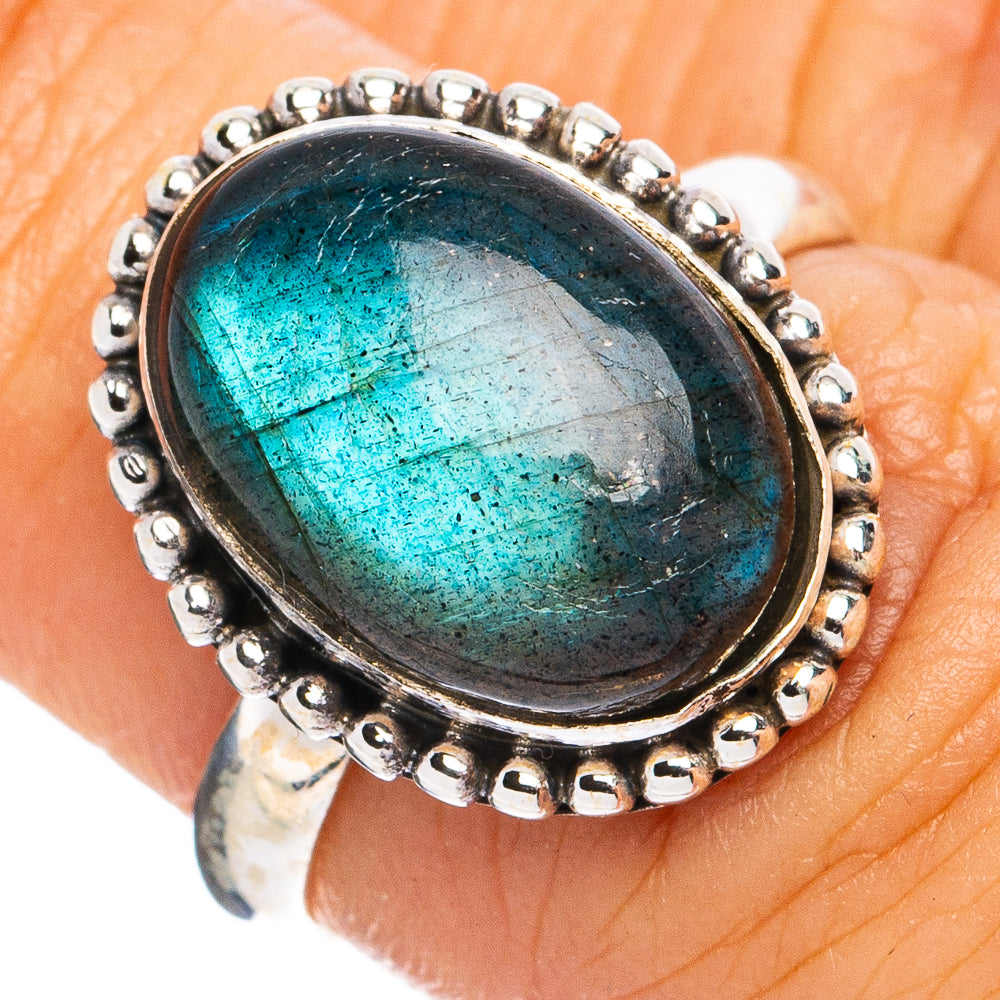 Labradorite Ring Size 6.75 (925 Sterling Silver) R8307