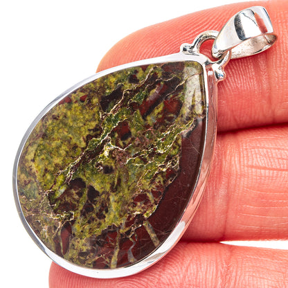 Dragon's Blood Jasper Pendant 1 5/8" (.925 Sterling Silver)
