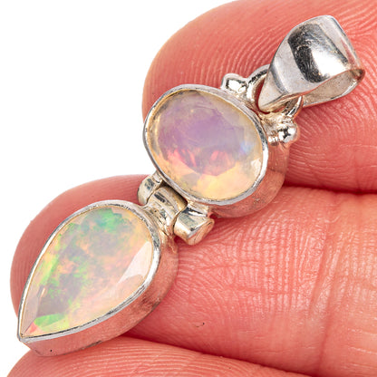 Rare Ethiopian Opal Pendant 1 3/8" (925 Sterling Silver) P40656