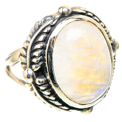 Rainbow Moonstone Ring Size 6.5 (925 Sterling Silver) RING138808