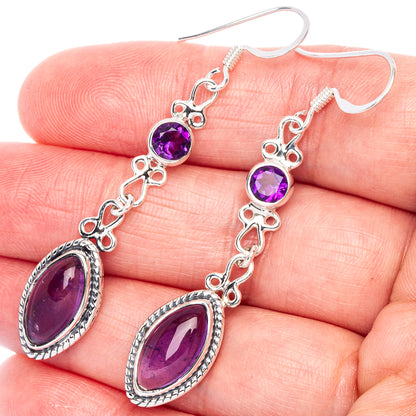Premium Amethyst Earrings 2 1/4" (925 Sterling Silver) E1198