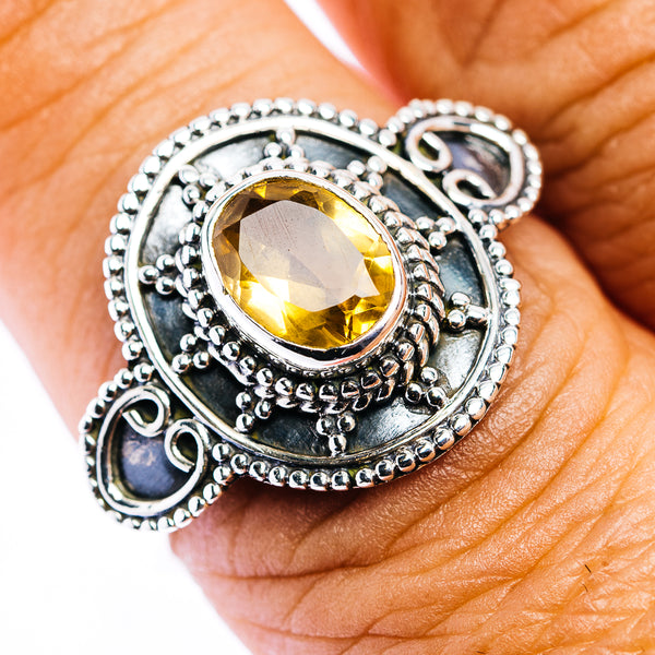 Citrine Filigree Ring Size 8.5 (.925 Sterling Silver)
