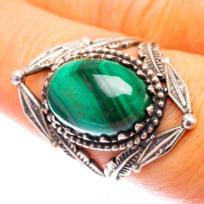 Malachite Ring Size 7.25 (925 Sterling Silver) R141529